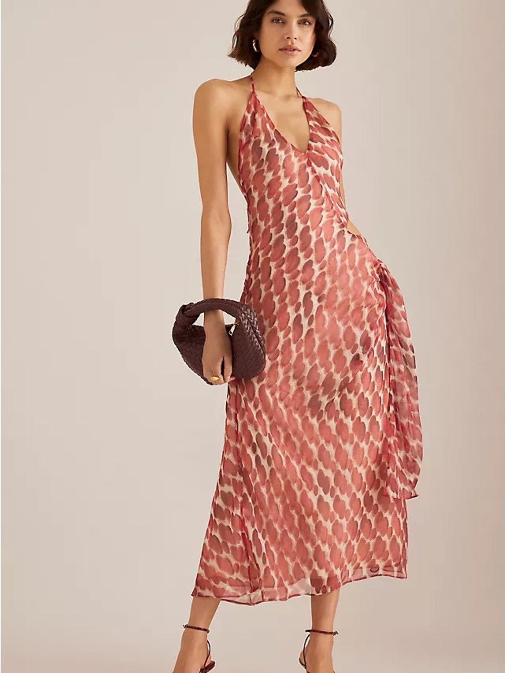 Bardot Pink Halter Maxi Dress NWT